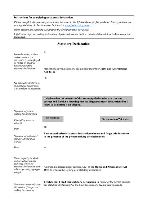 statuatory declaration|Statutory Declaration: A Complete Guide .